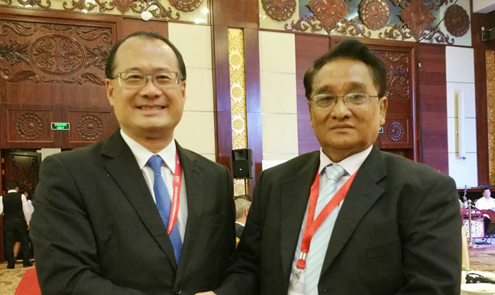 缅甸商务部部长丹敏博士与联盟主席蔡冠深